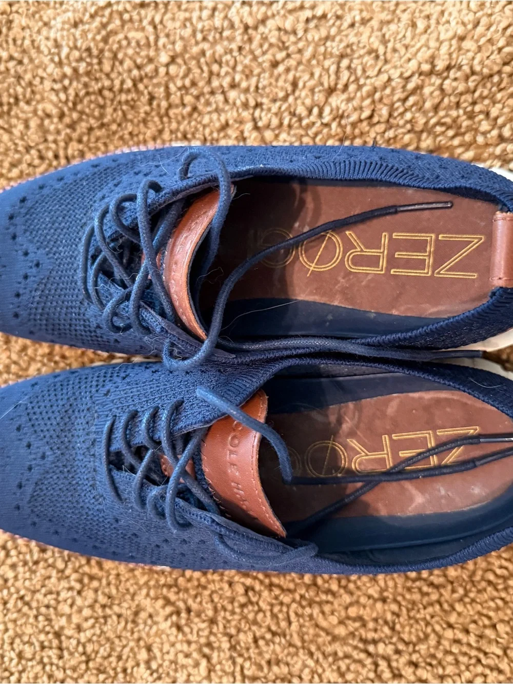 Cole Haan ZeroGrand Men’s Navy Knit Lace-Up Shoes
